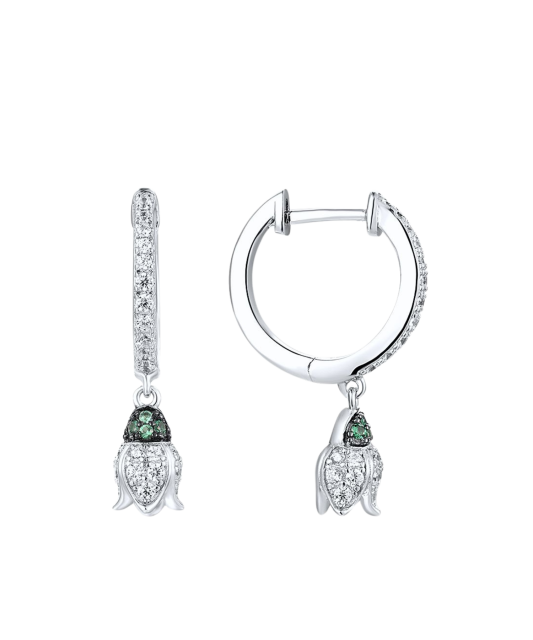 Sterling Silver earrings with zircons and spinels