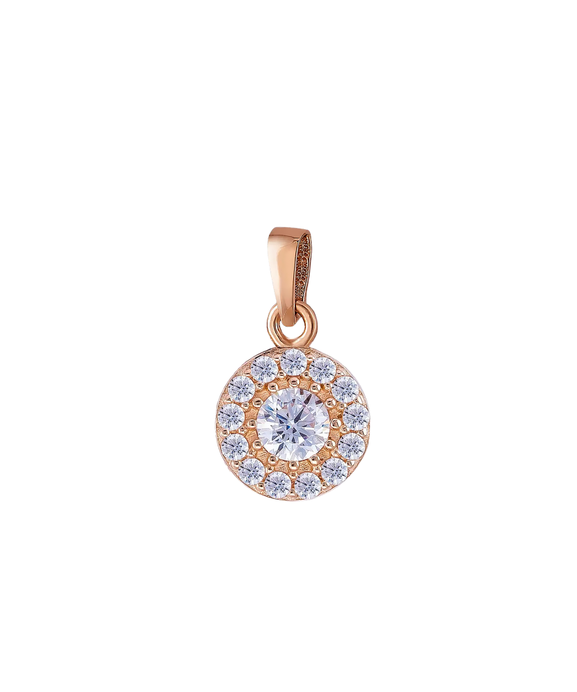 Gold pendant with zircons