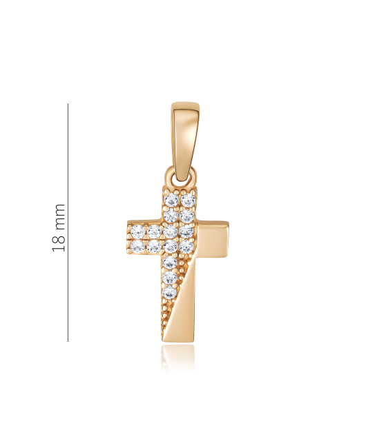 Gold pendant with zircons "cross"