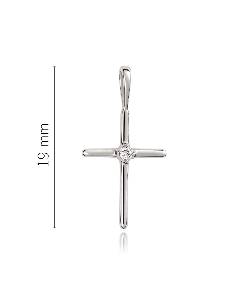 White gold chain with diamonds "Cross"