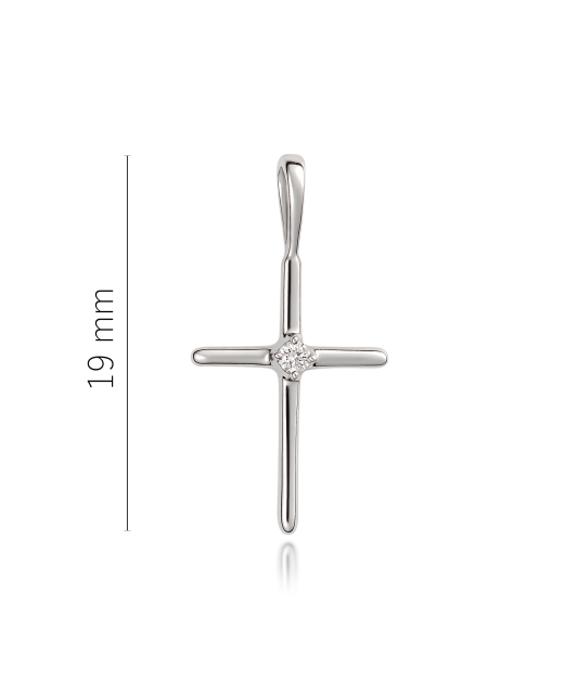 White gold chain with diamonds "Cross"