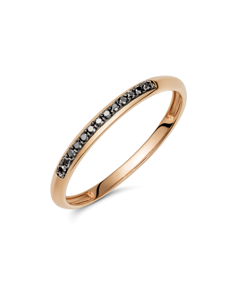 Gold ring with black diamonds