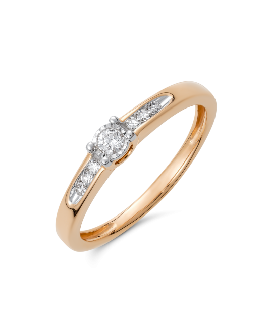 Gold ring with diamonds