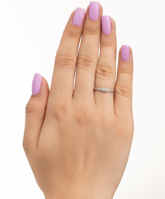 White gold ring with diamonds