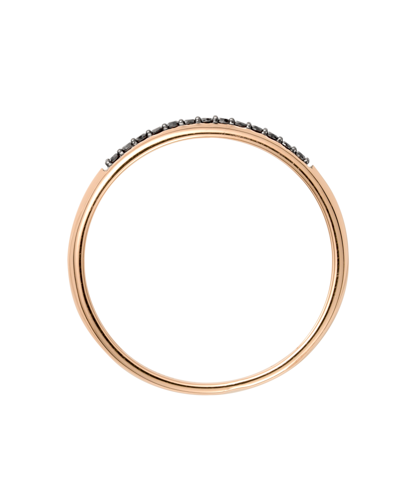 Gold ring with black diamonds
