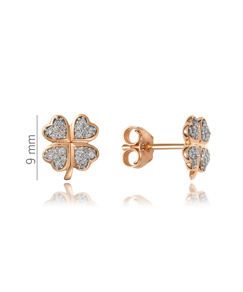 Gold earrings with diamonds