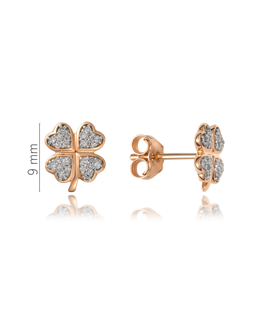 Gold earrings with diamonds