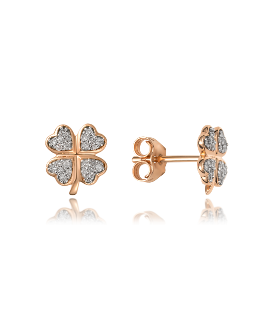 Gold earrings with diamonds