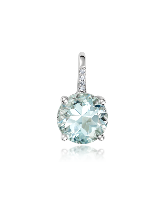 White gold pendant with topaz and diamonds