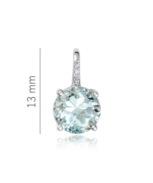 White gold pendant with topaz and diamonds