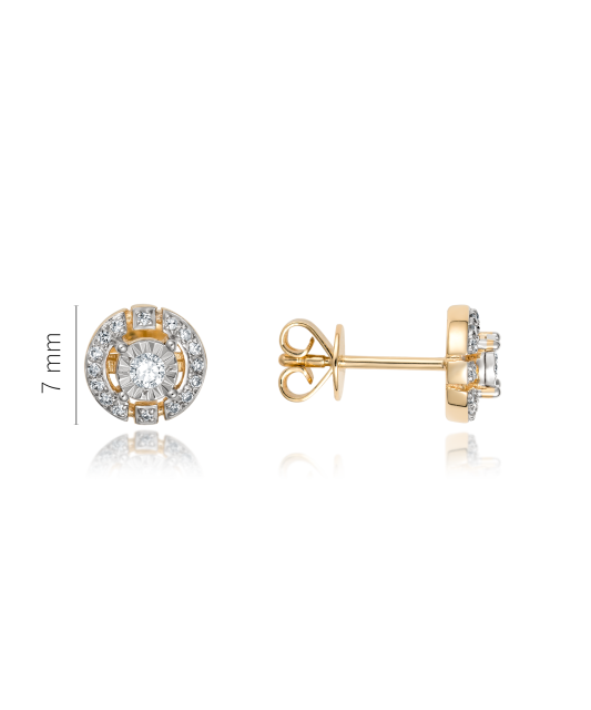 Yellow Gold earrings with diamonds