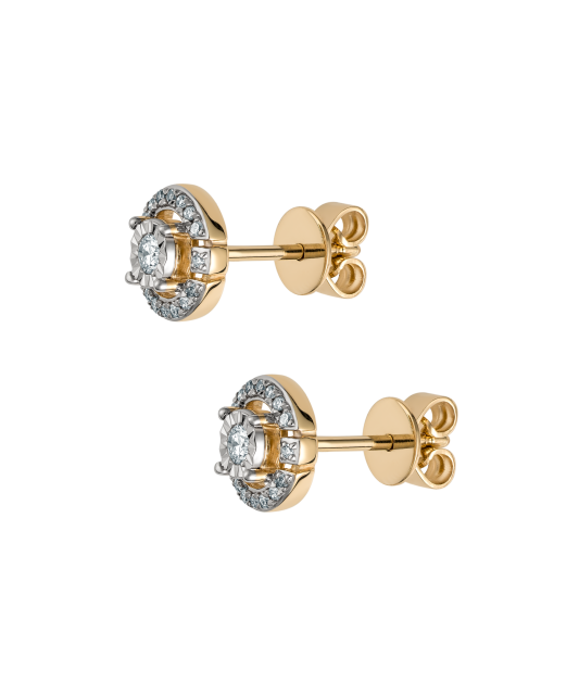 Yellow Gold earrings with diamonds