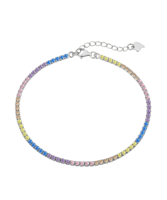 Hopeinen rannekoru zirkoneilla