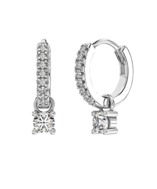 Hopeiset korvakorut zirkoneilla