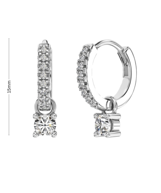 Hopeiset korvakorut zirkoneilla