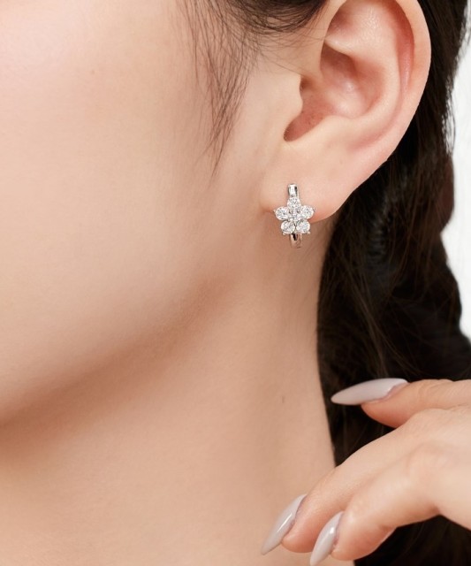 Sterling silver earrings with zircons