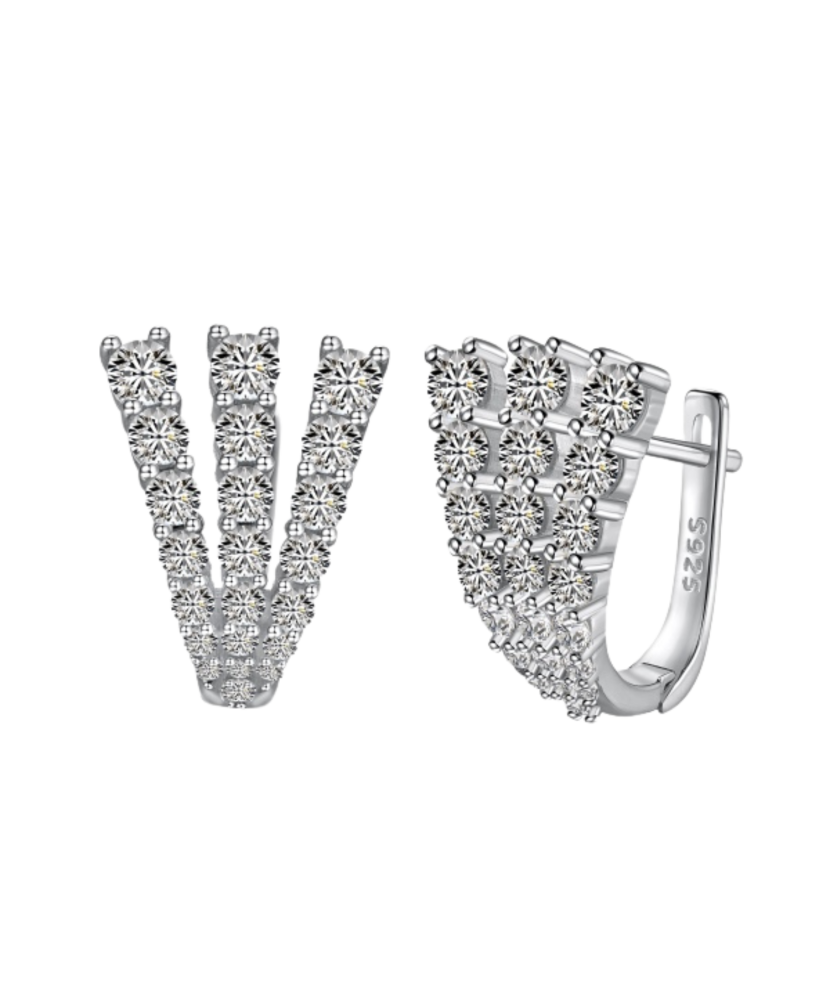 Sterling silver earrings with zircons