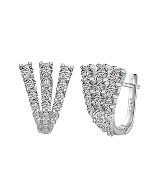 Sterling silver earrings with zircons