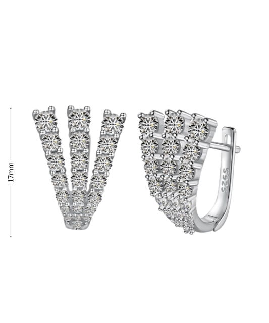 Sterling silver earrings with zircons