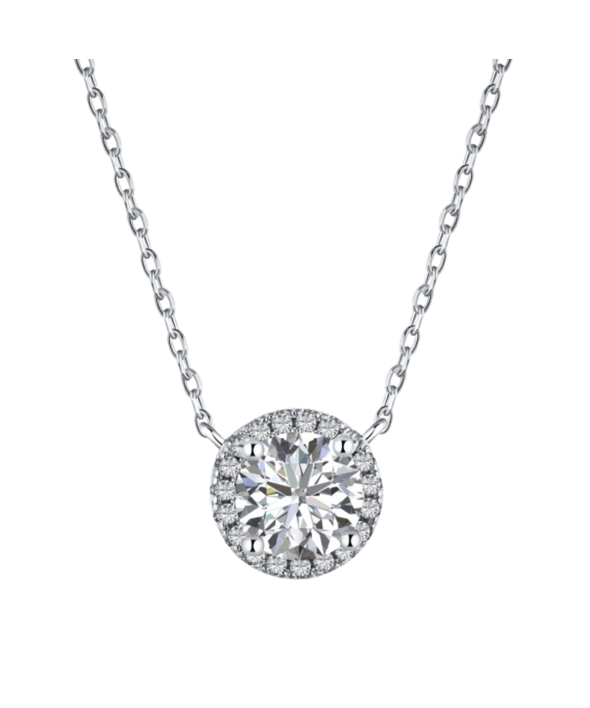 Sterling silver chain with zirconium pendant