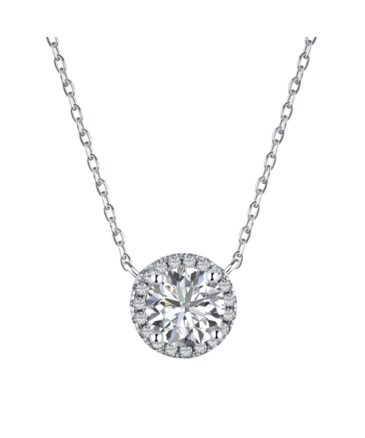 Sterling silver chain with zirconium pendant