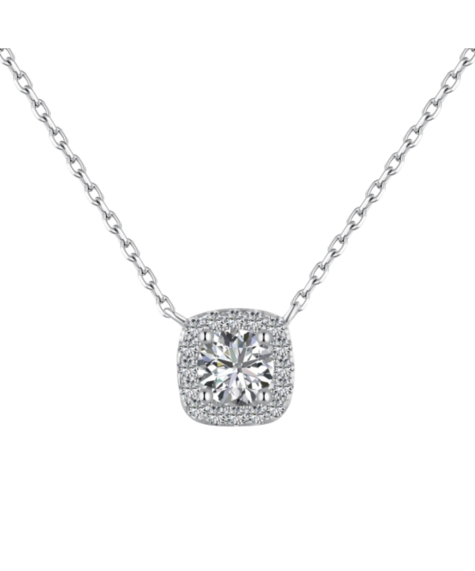 Sterling silver chain with zirconium pendant