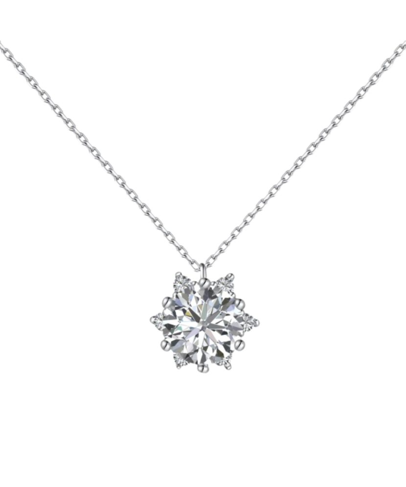 Sterling silver chain with zirconium pendant