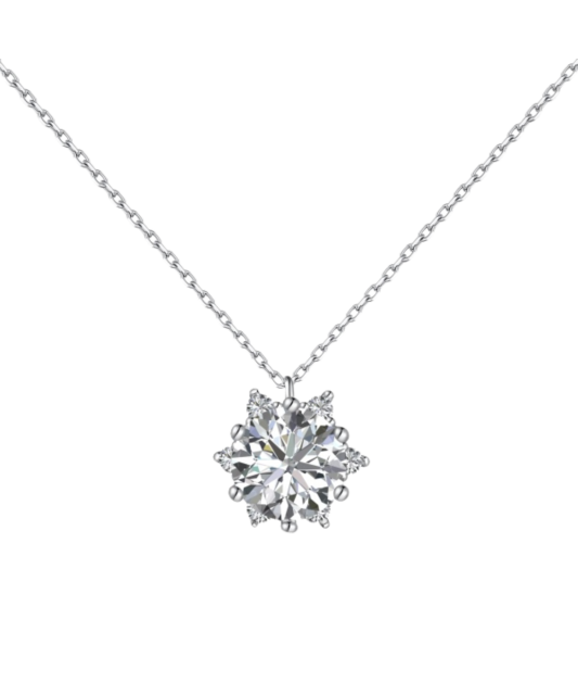 Sterling silver chain with zirconium pendant