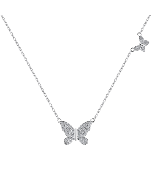 Sterling silver chain with zirconium pendant
