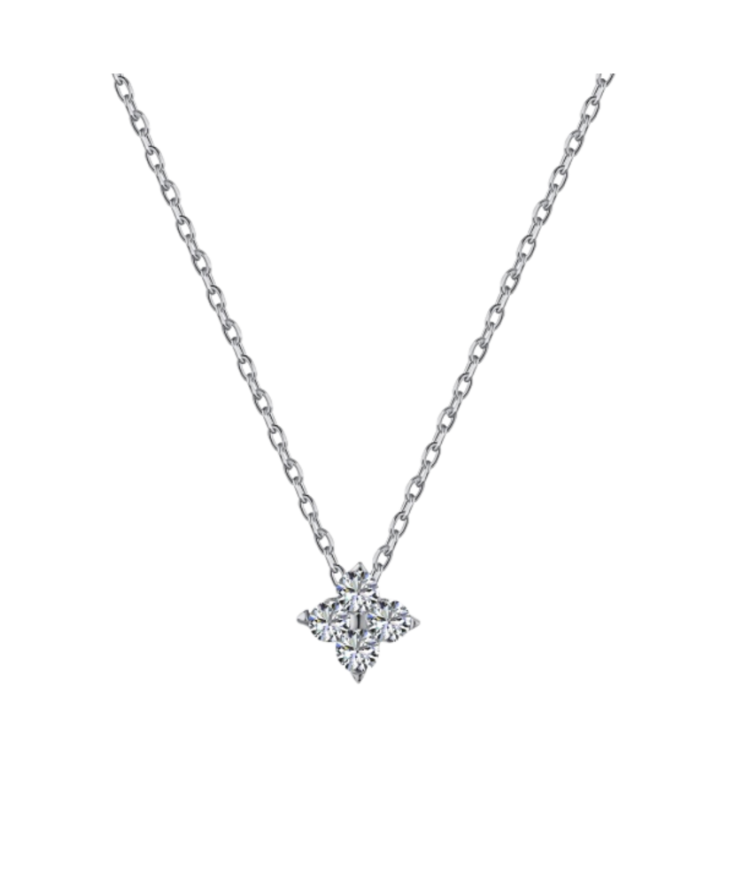 Sterling silver chain with zirconium pendant
