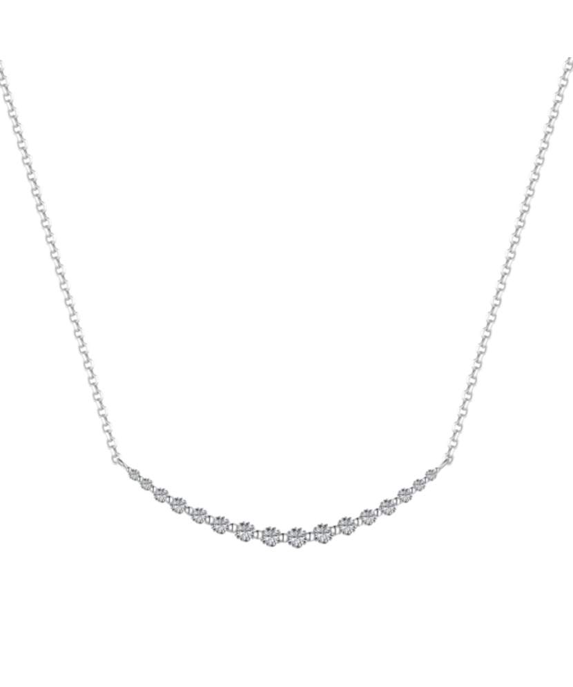 Sterling silver chain with zirconium pendant