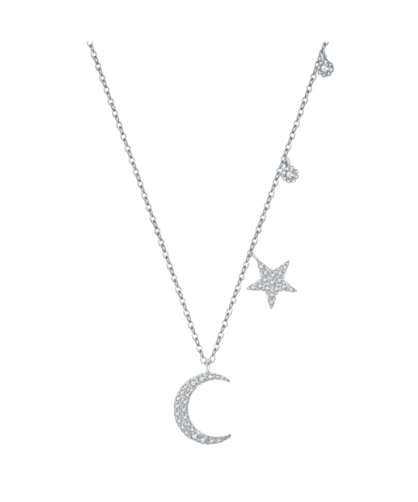 Sterling silver chain with zirconium pendant