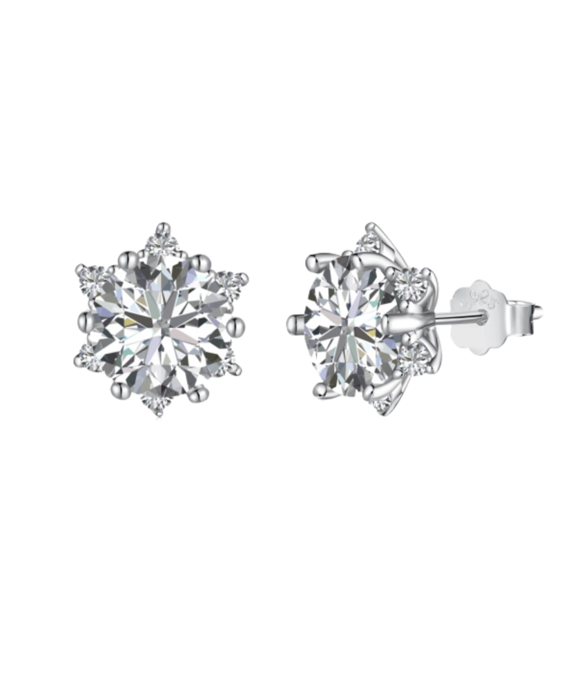 Hopeiset korvakorut zirkoneilla