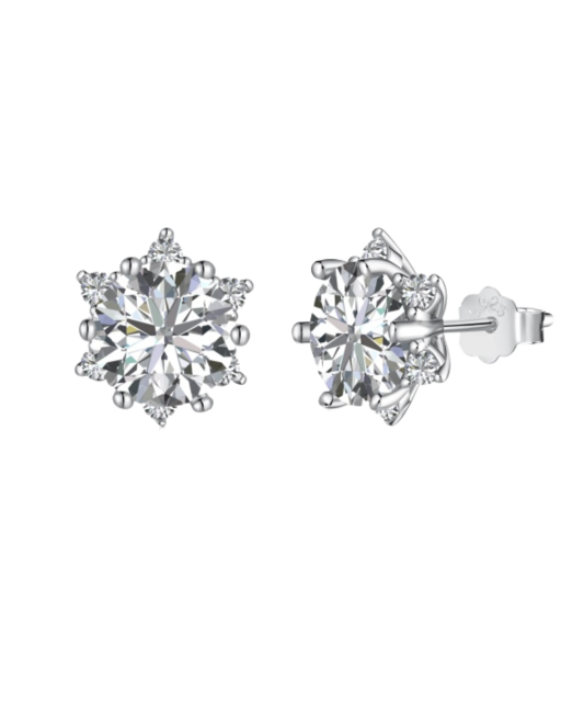 Sterling silver earrings with zircons