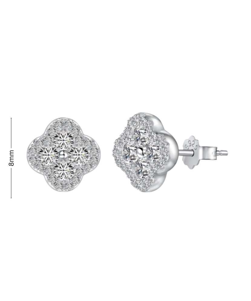 Sterling silver earrings with zircons