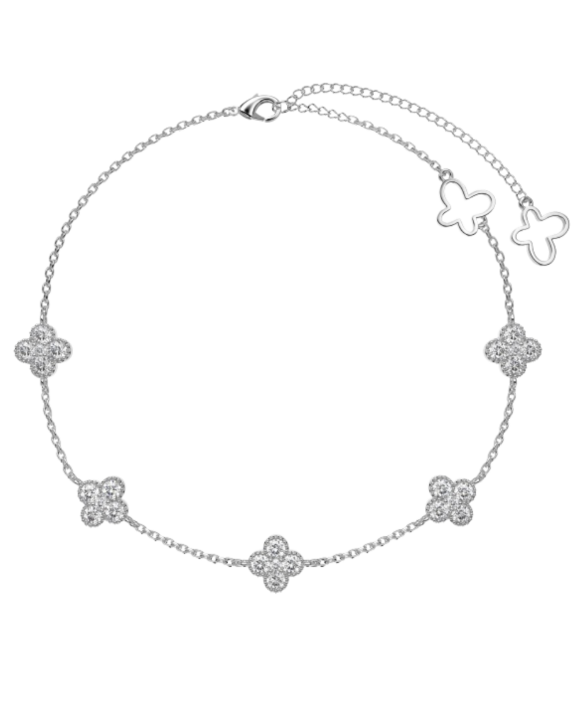 Sterling silver Leg chain with zircons