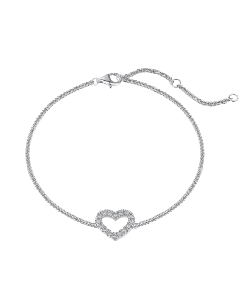 Hopeinen rannekoru zirkoneilla