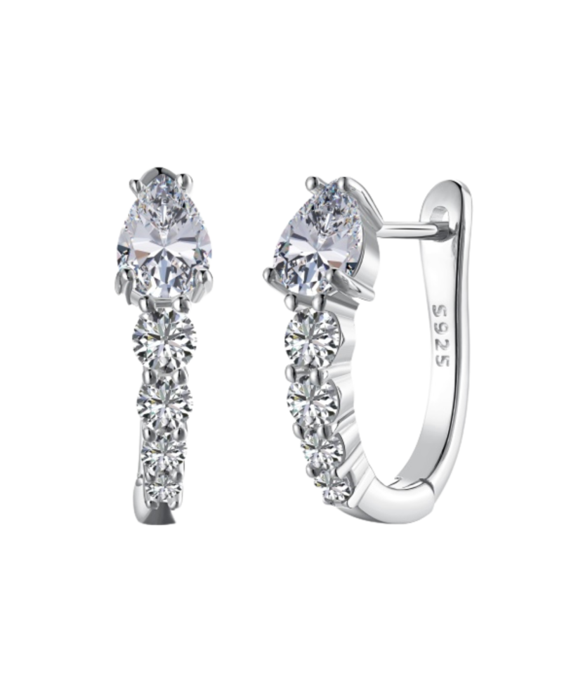 Sterling silver earrings with zircons