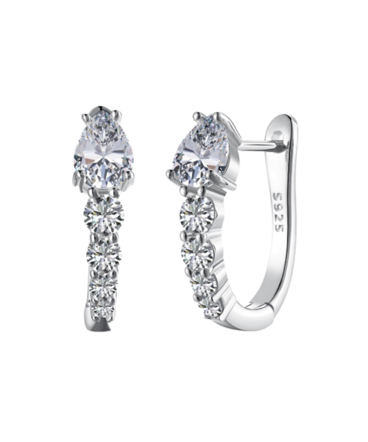 Sterling silver earrings with zircons