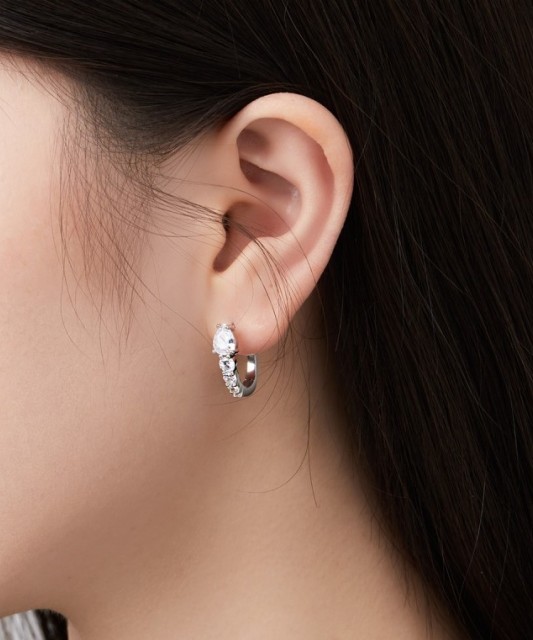 Sterling silver earrings with zircons