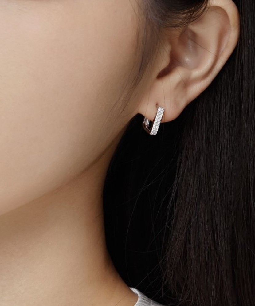 Sterling silver earrings with zircons