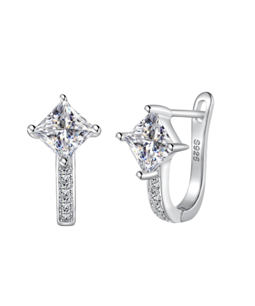 Sterling silver earrings with zircons