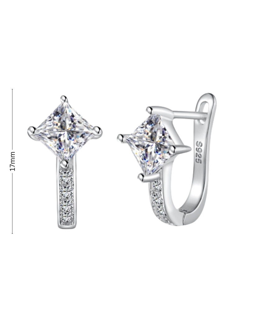 Sterling silver earrings with zircons