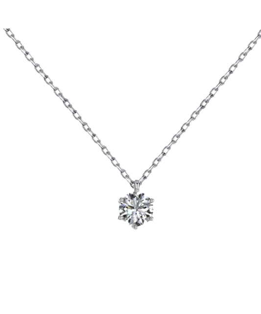 Sterling silver chain with zirconium pendant