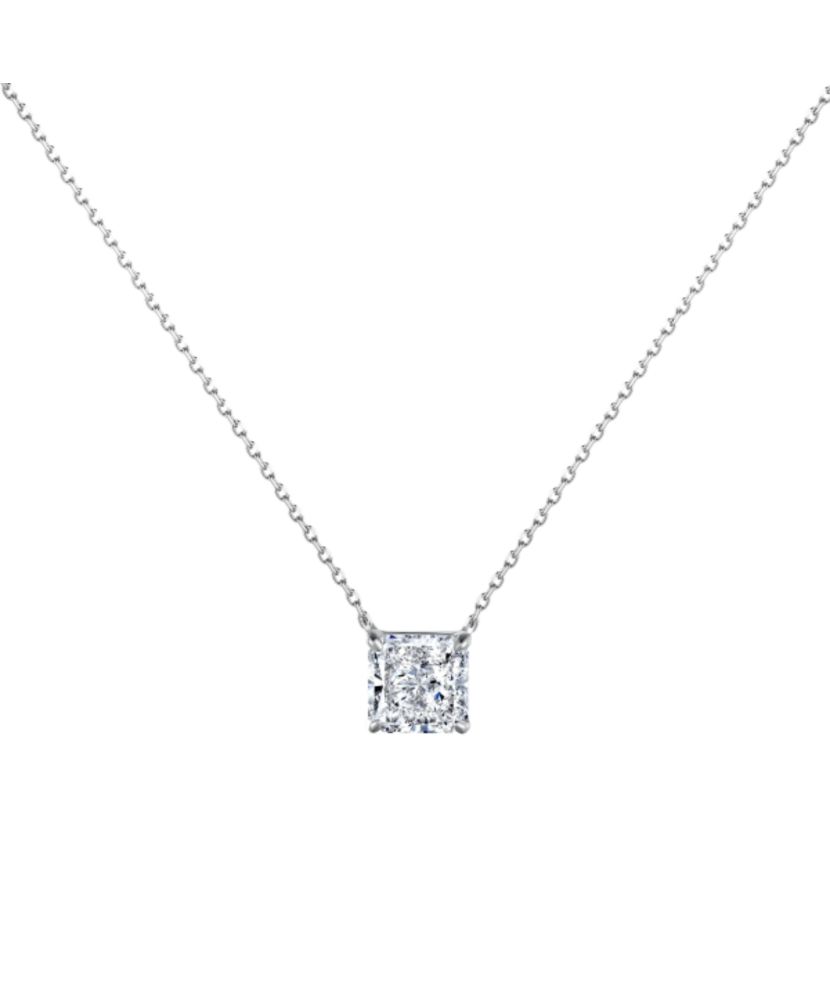 Sterling silver chain with zirconium pendant