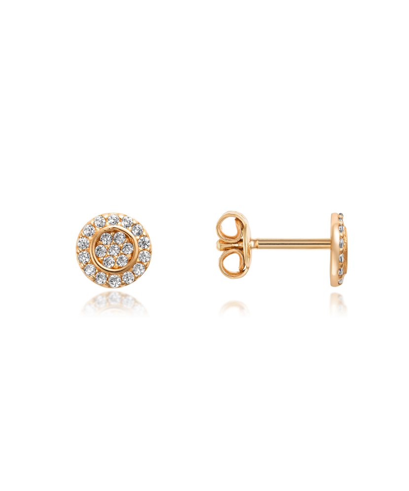 Gold earrings with zircons