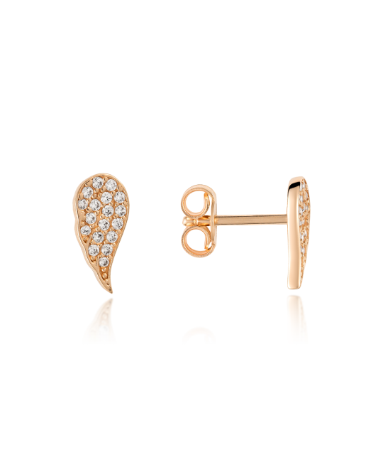 Gold earrings with zircons
