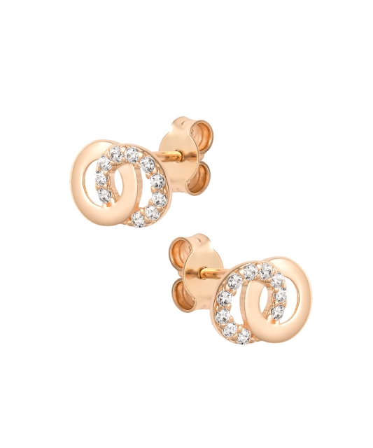 Gold earrings with zircons