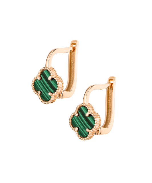 Gold earrings with enamel