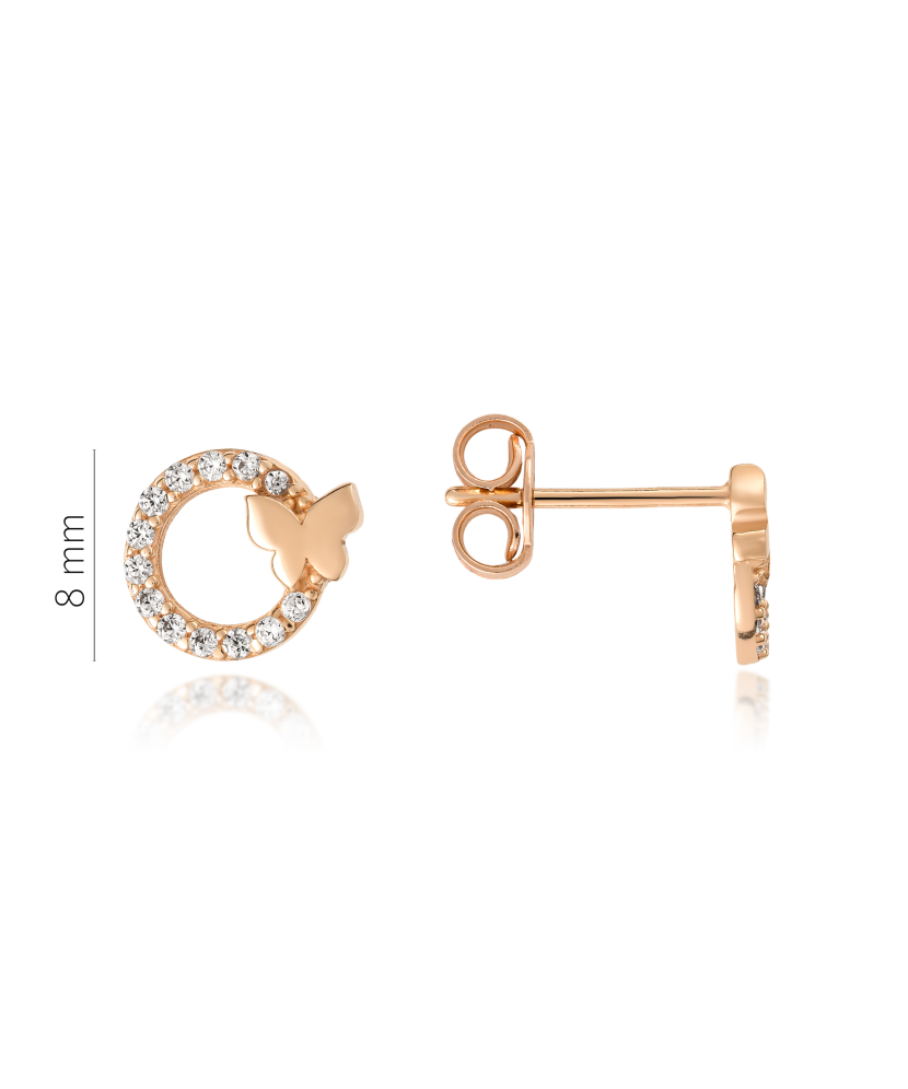 Kultaiset korvakorut zirkoneilla "Perhosia" 2